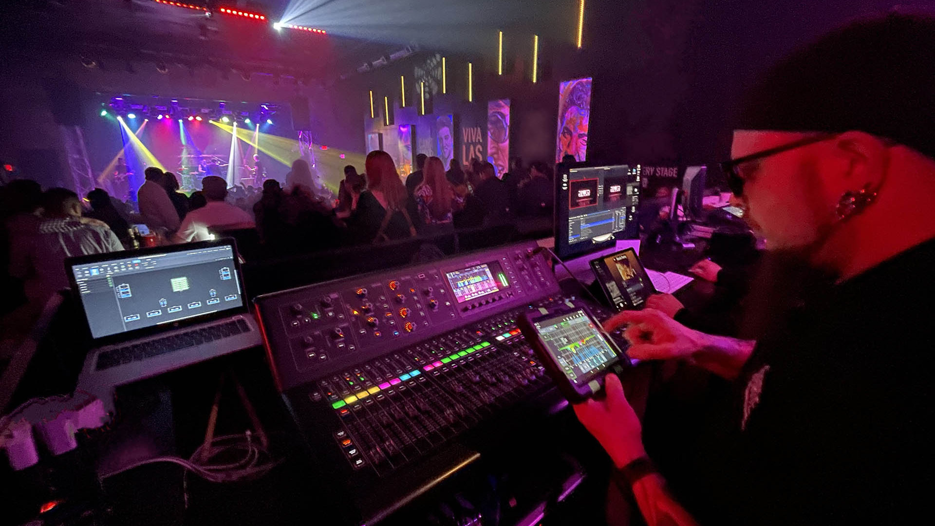 GigRite engineer mixing front-of-house at a live show